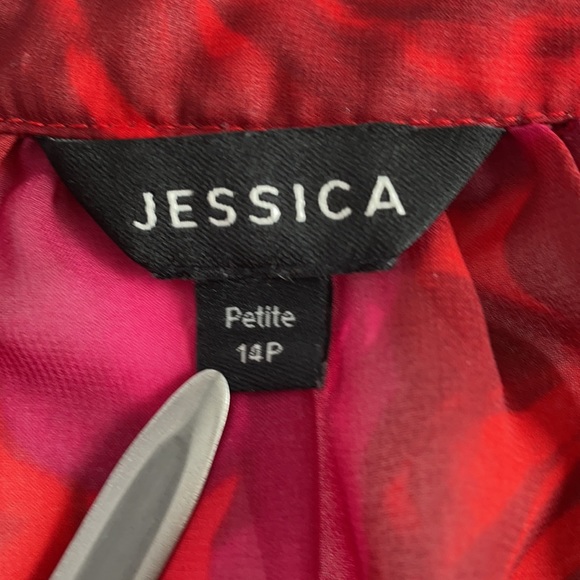 JESSICA red long sleeve blouse, size petite 14P - Picture 6 of 7